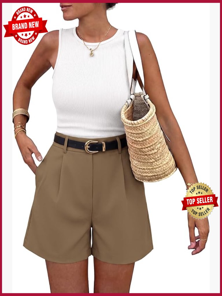 2 Piece Short Set Tank Top And Shorts With Pockets Summer Travel Outfit